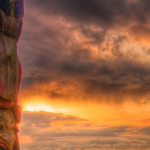 totem pole sunset