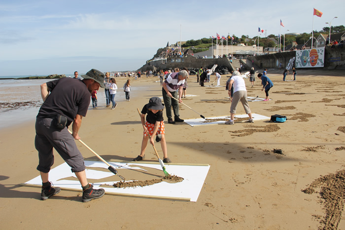 On The 75th Anniversary of D-Day"The Fallen 9000": Artists who stenciled 9,000 bodies on the beach