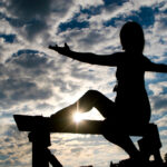 A woman doing yoga