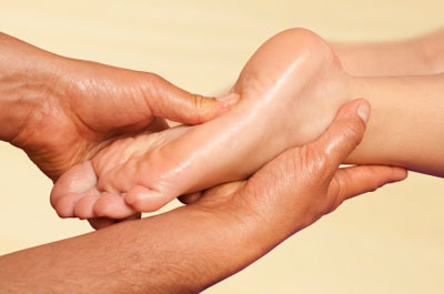 Soft tissue foot massage for greiving