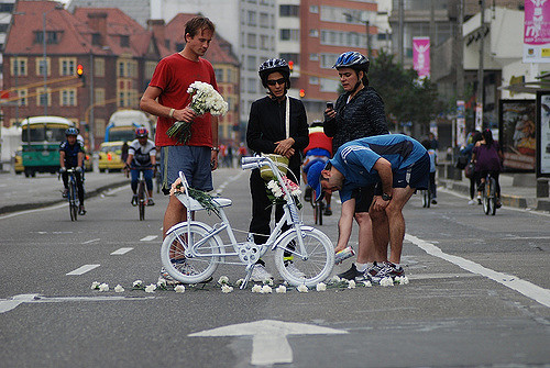 Ghost Bikes: A Somber Public Service AnnouncementArtists paint bicycles white to memorialize riders who have died