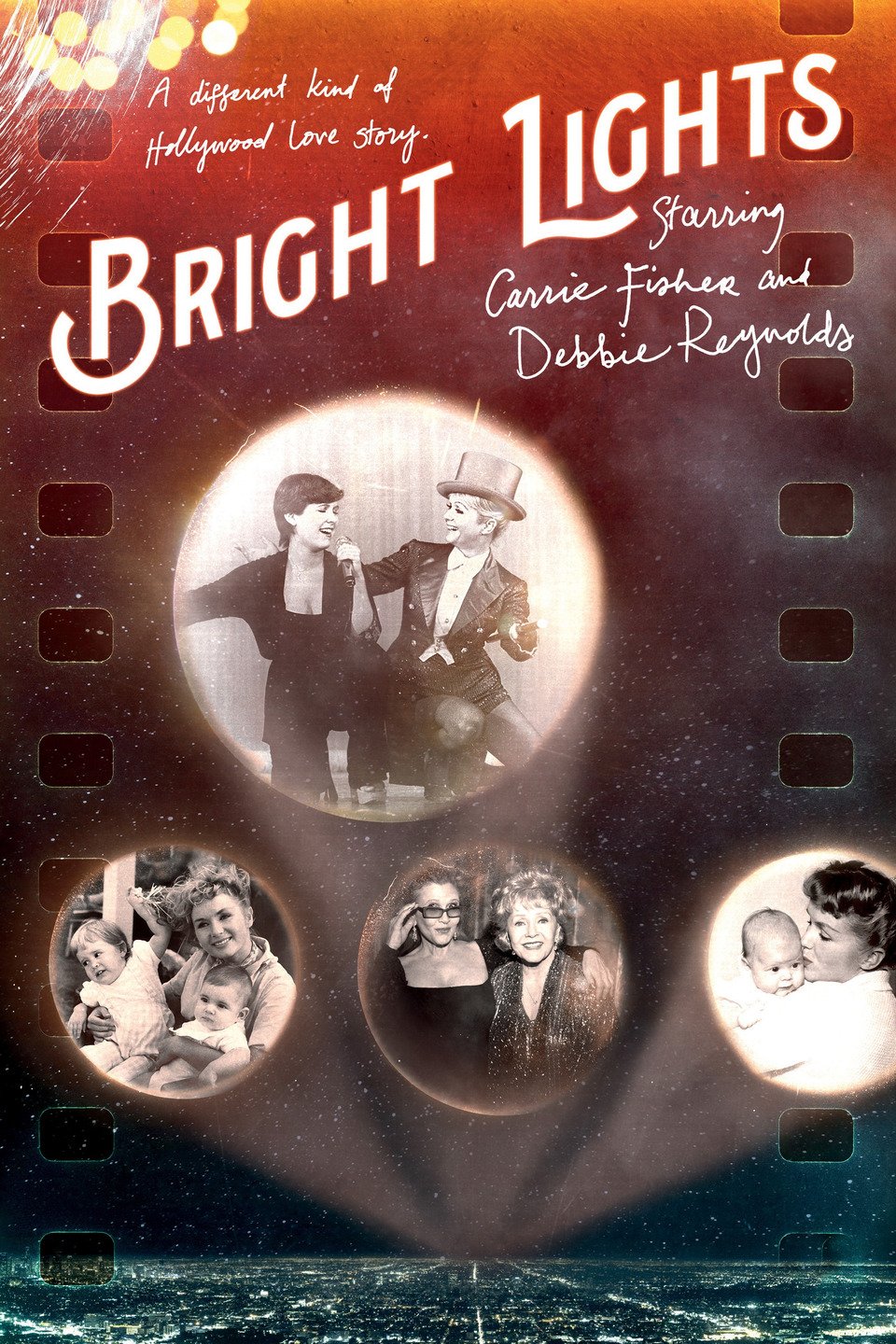 The poster for Bright Lights, the documentary about Debbie Reynolds and Carrie Fisher
