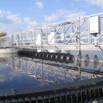 A waste water management facility, with tanks for processing waste, like alkaline hydrolysis remains