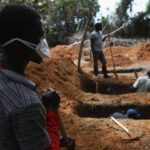 View of a Liberian gravesite during the Ebola outbreak.