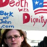 Woman protesting repeal of D.C. Death with Dignity Act