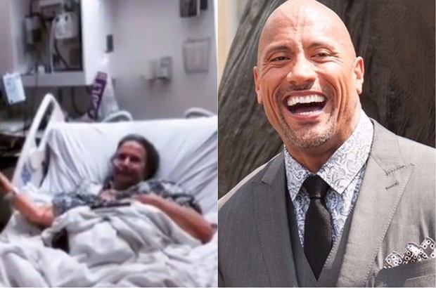 Judy Rosenberg next to a photo of the Rock