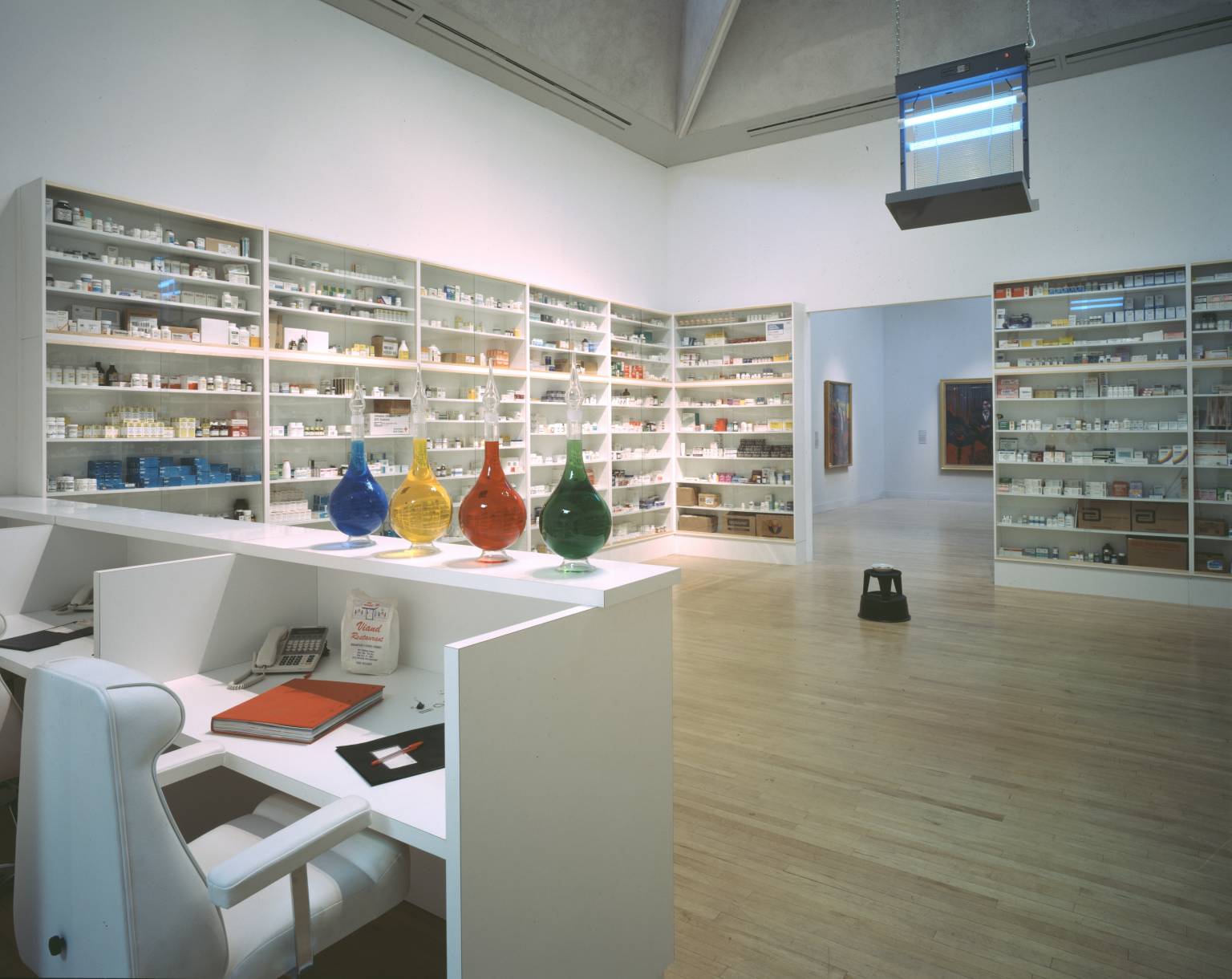 Photo of Damien Hirst's installation "Pharmacy."