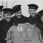 The five Sullivan brothers posing on board the USS Juneau.