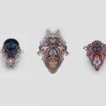 All five death masks from part two of the Vespers death mask series.