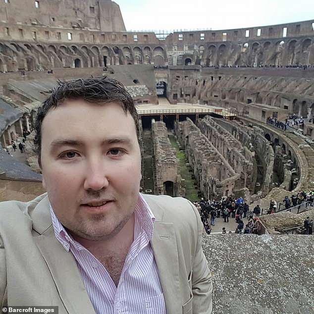 Jamie Poole standing inside the Roman Colosseum