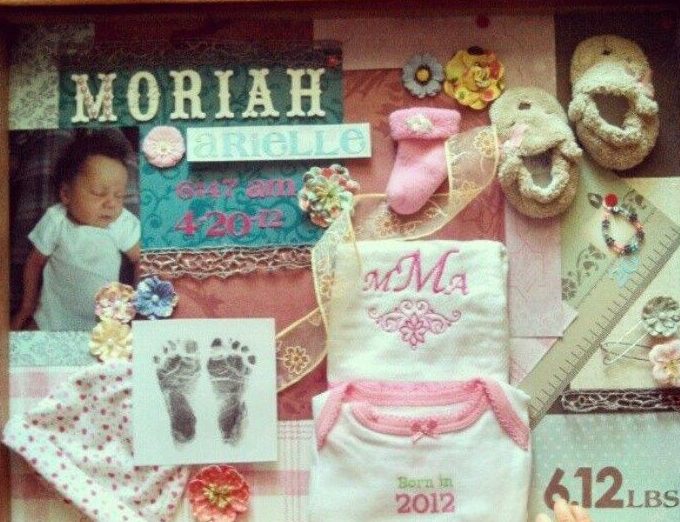 Shadow box for an infant who died