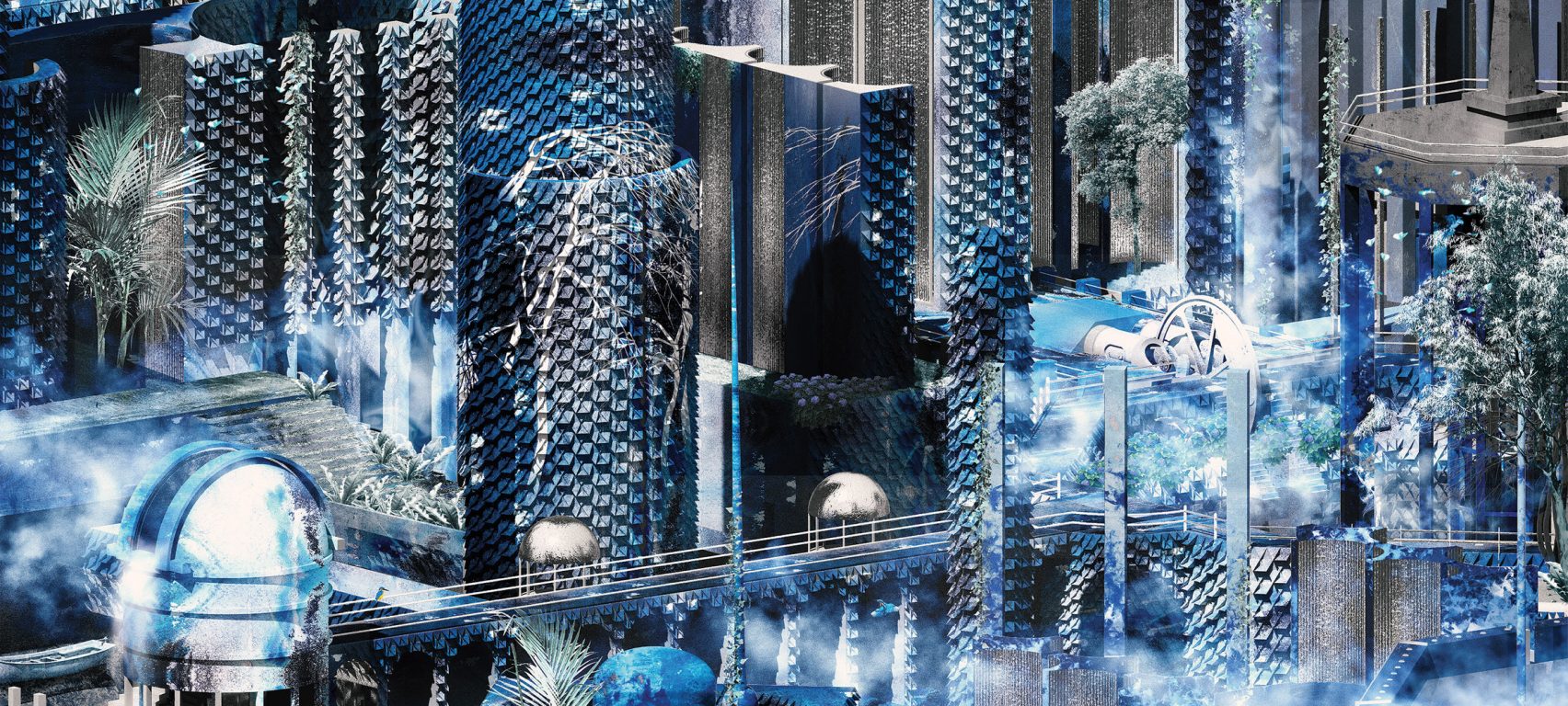 Sam Coulton designed this resomation facility, drawn all in blue