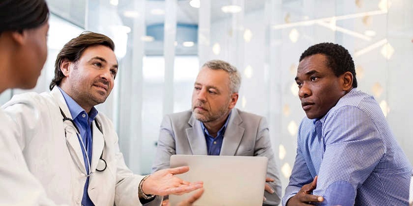 Bereaved family members and doctors meet