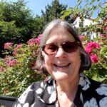 Ruth Bennett in the garden