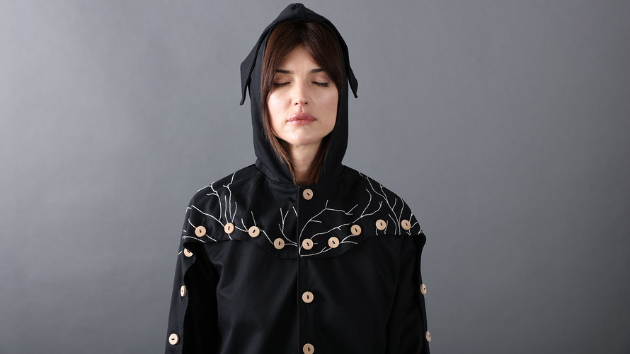 A photo of a mushroom burial suit