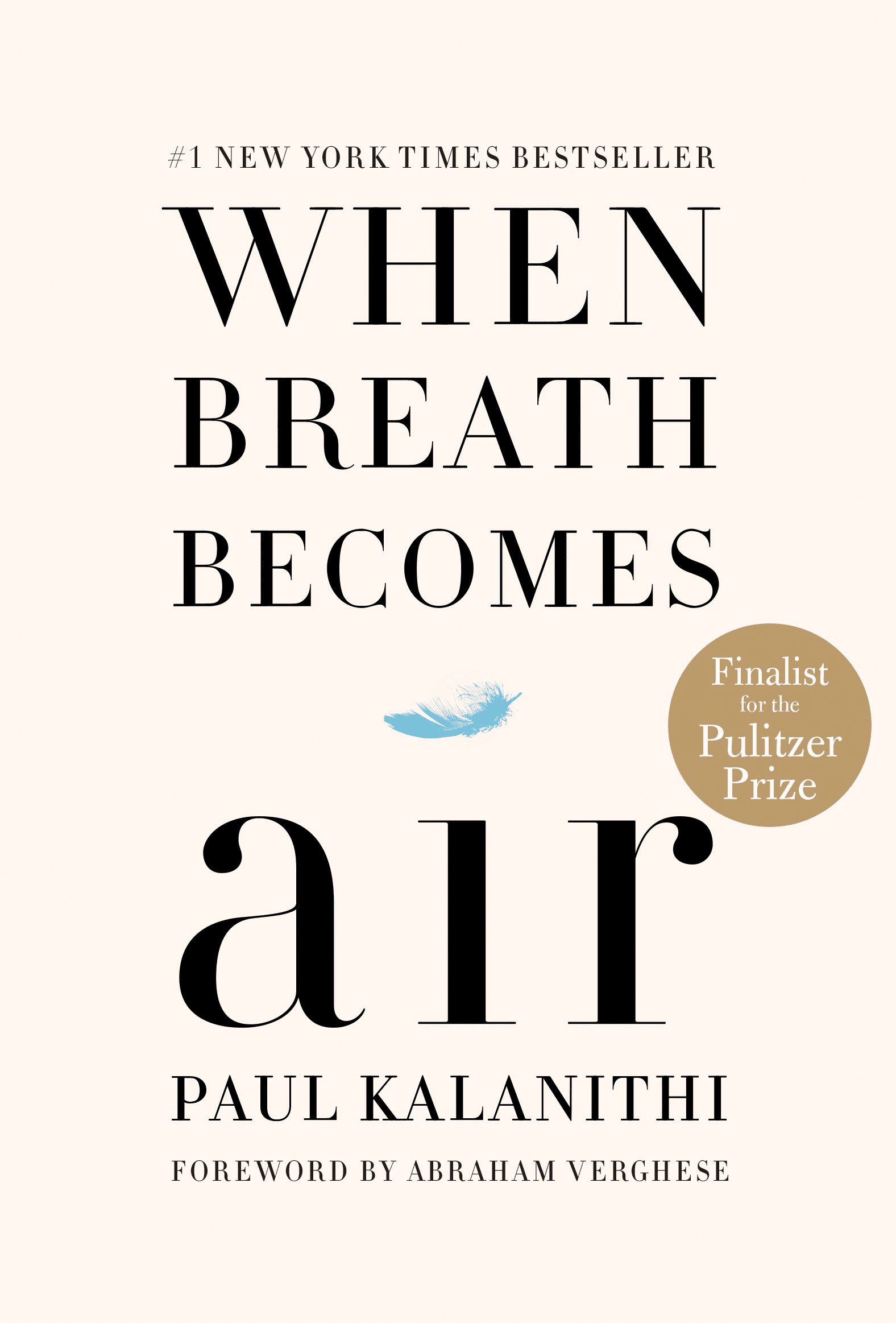 book cover of when breath becomes air showing a feather falling