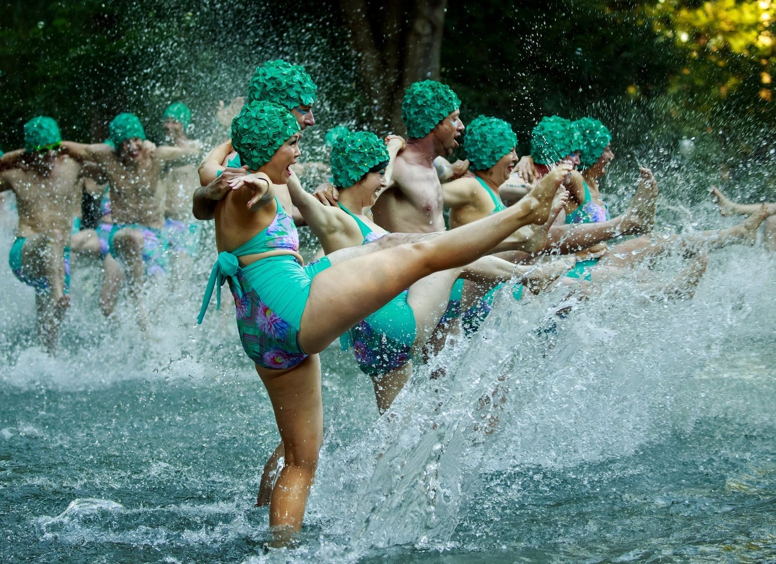 Briar Bates friends perform a water ballet