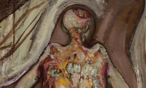 Hyman Bloom's painting female corpse back view features death and decay