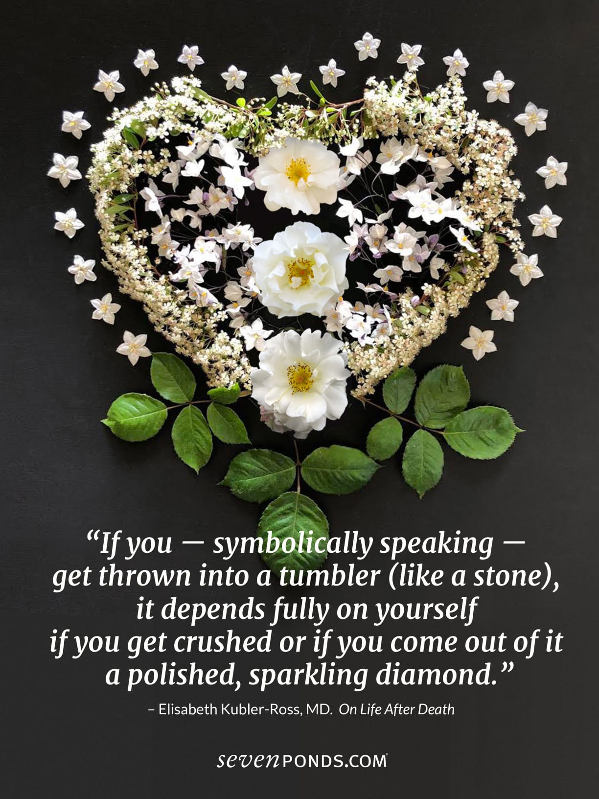 An Inspiring Quote About Resilience in the Face of Adversity from Elizabeth Kubler-RossPlus a beautiful heart made of flowers from SevenPonds