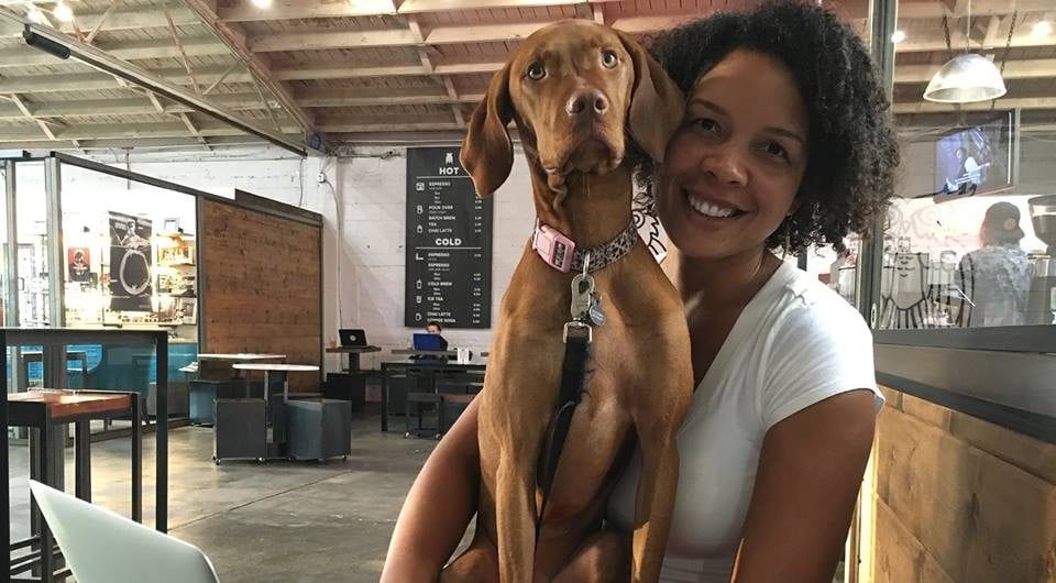 Jillian A. Tullis with her dog Roux - disenfranchised grief