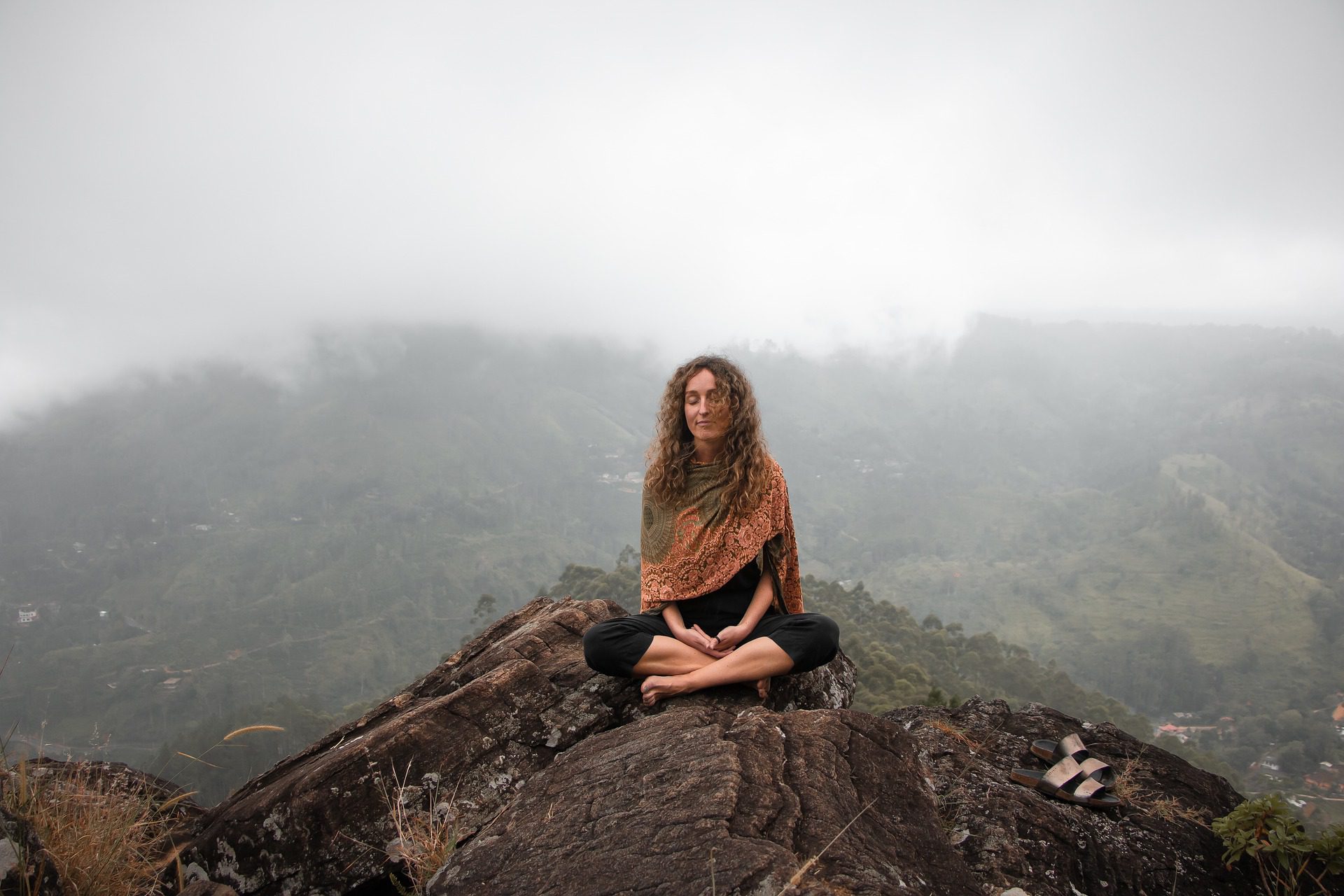 woman meditating