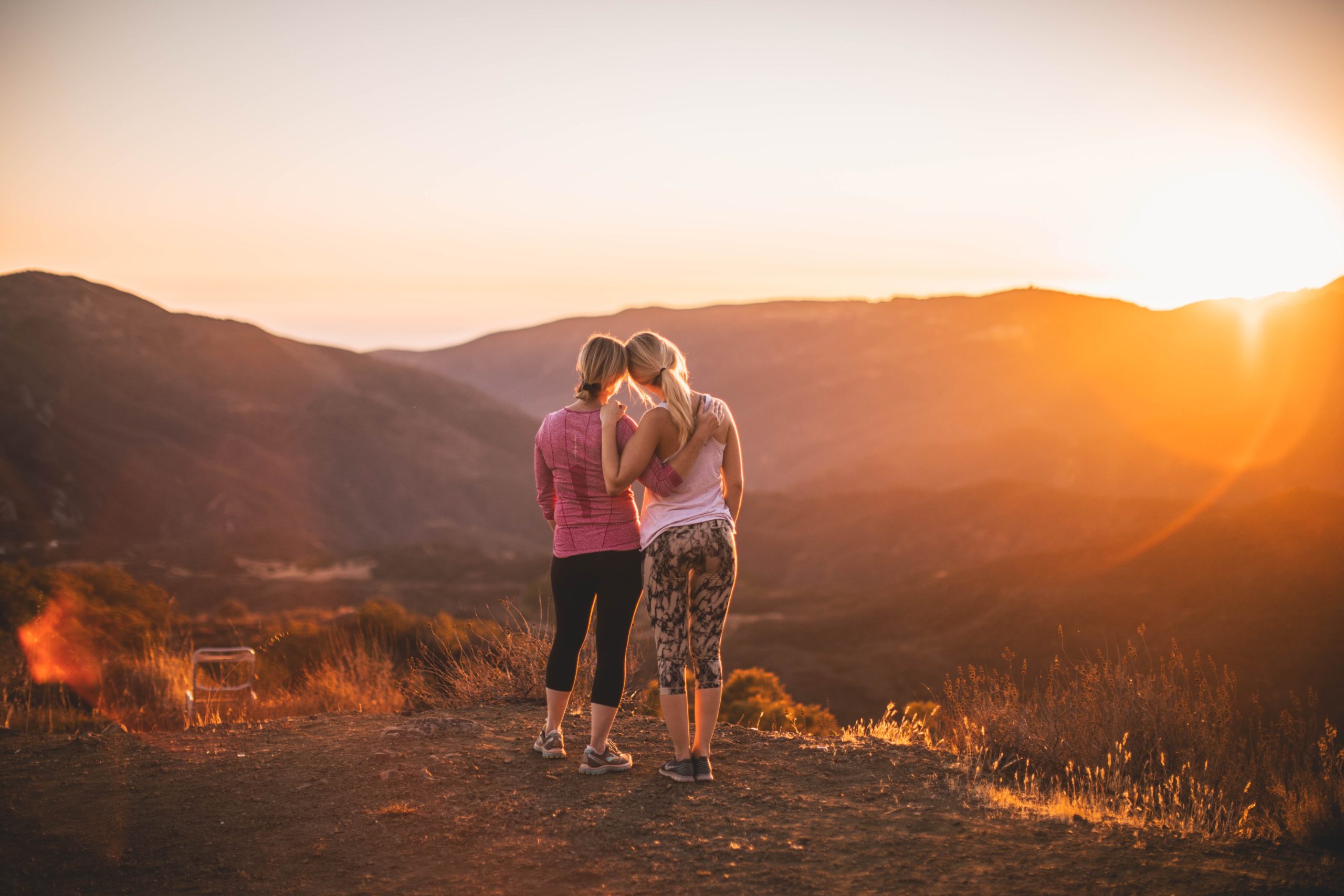 girlfriends on a mountain