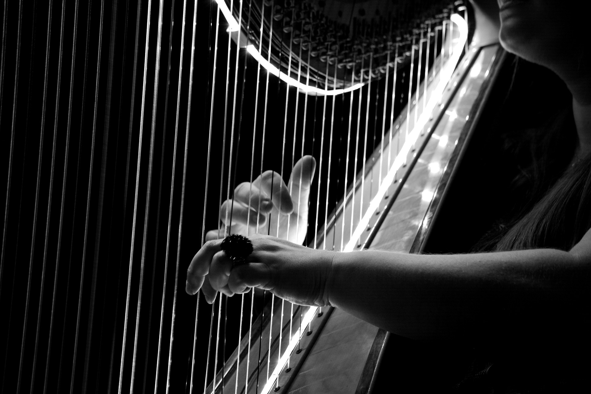 Harp Being Played for Palliative Care