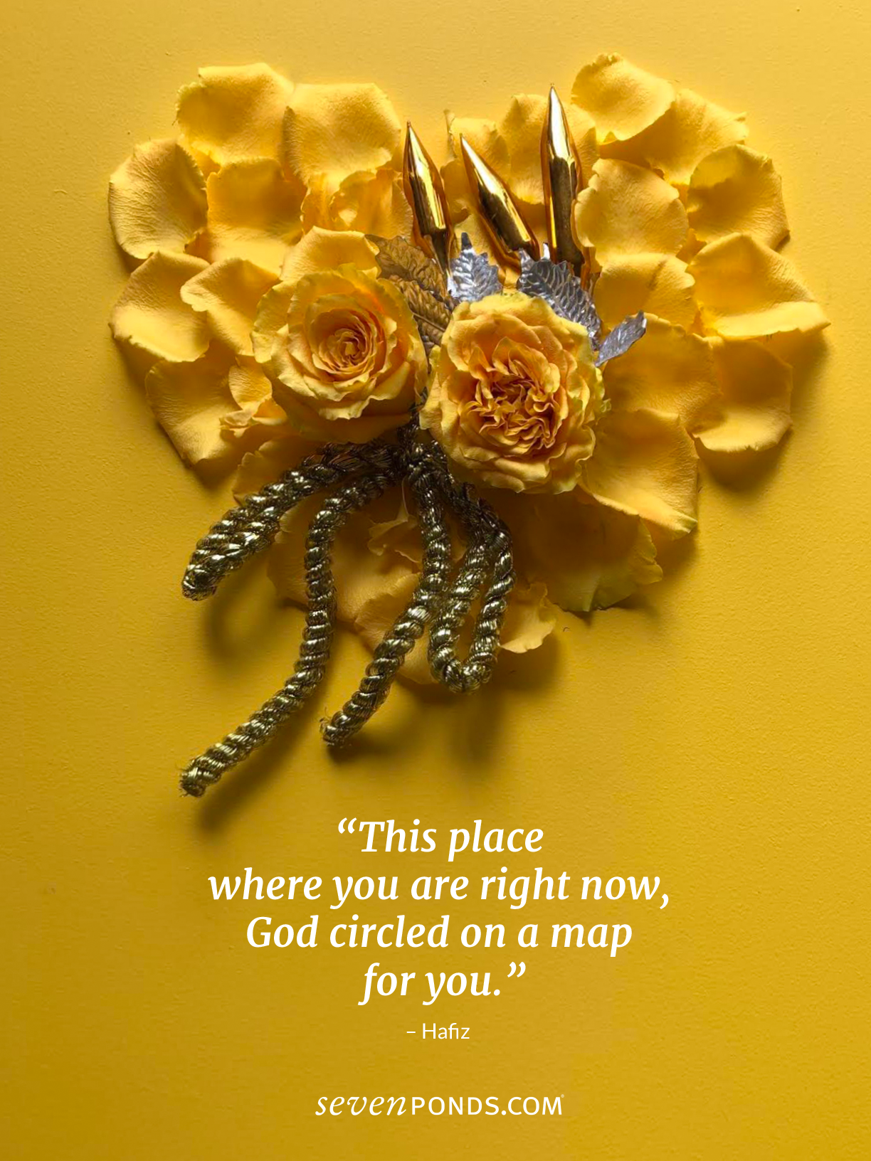 An Inspiring Quote About Life and Loss From HafizPlus a beautiful heart made from yellow roses from SevenPonds