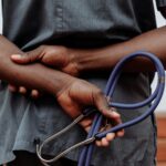 black doctor with stethoscop