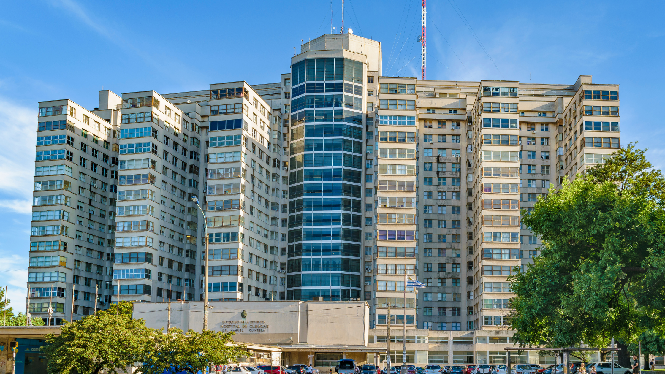 An exterior shot of a hospital facility that provides hospice care.
