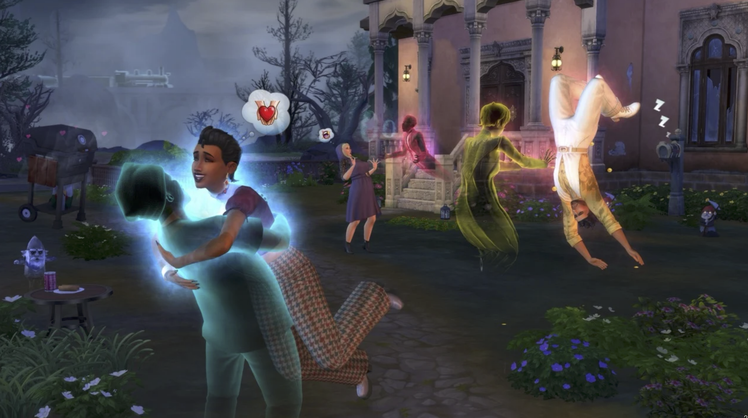 Ghosts being mischievous in The Sims 4 Life and Death