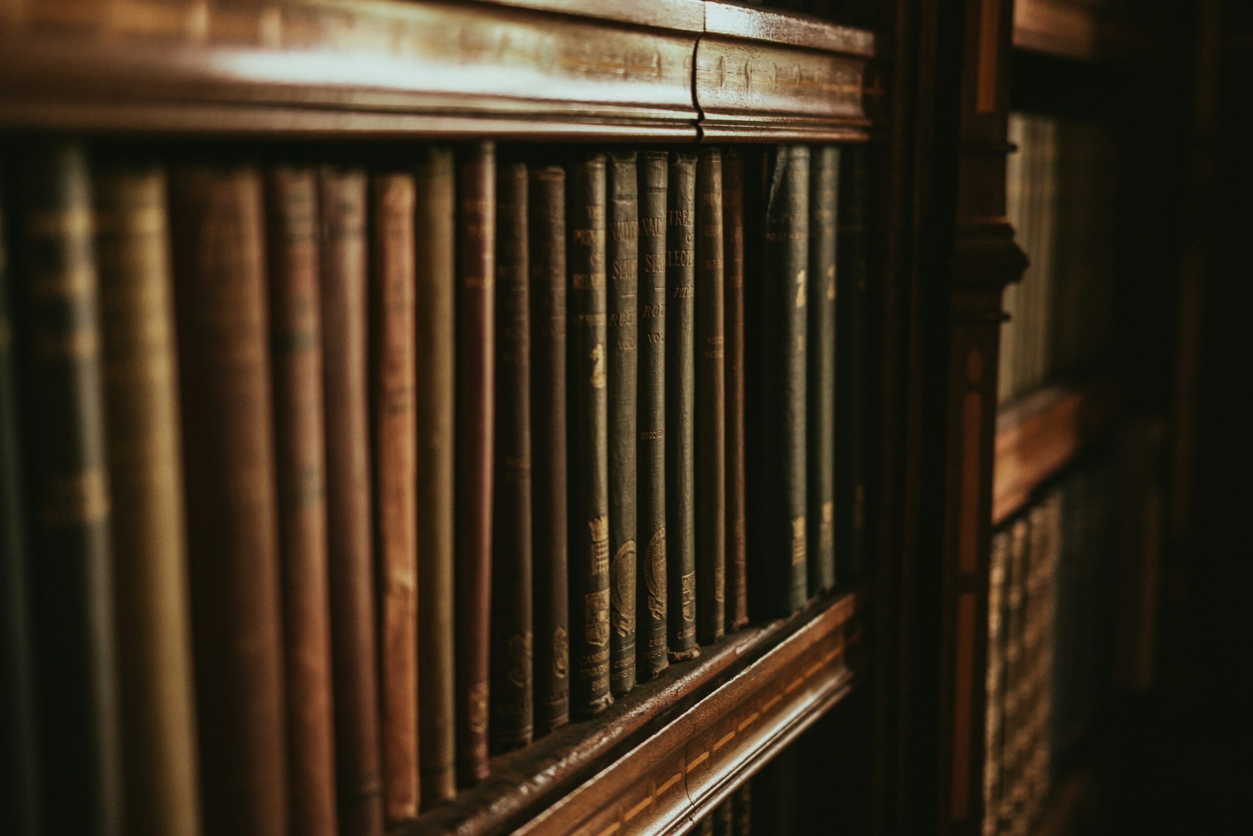 a bookcase in a library showing legal rights