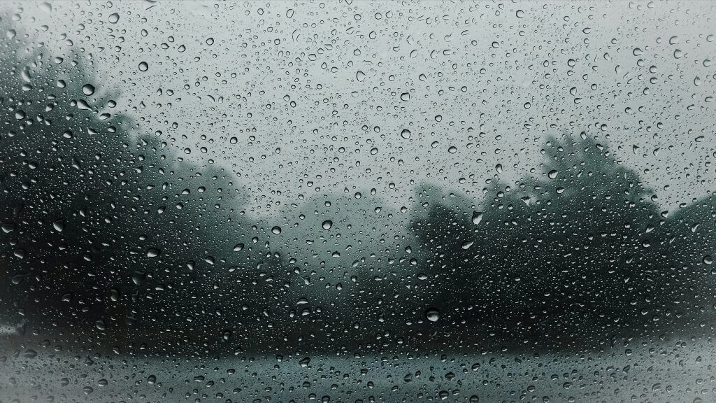 rainy day of landscape reflecting a quote about how dreary death is
